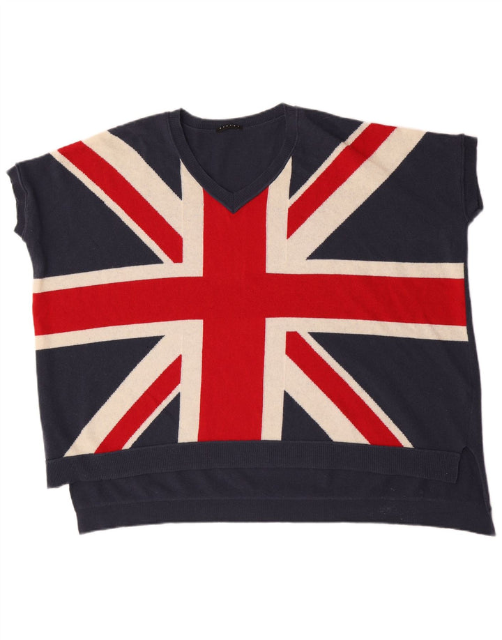 Sisley Damen-Tanktop England in Übergröße, Einheitsgröße, blaue Wolle