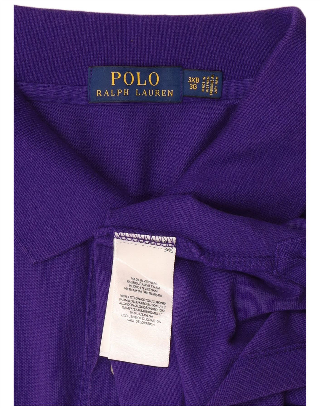 POLO RALPH LAUREN Herren Poloshirt 3XL Lila Baumwolle