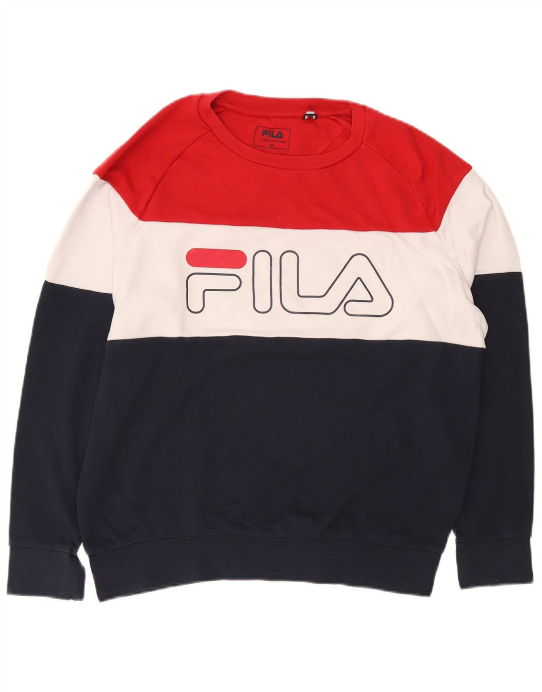 Fila Herren Grafik-Sweatshirt-Pullover UK 14 Medium Mehrfarbig Colourblock