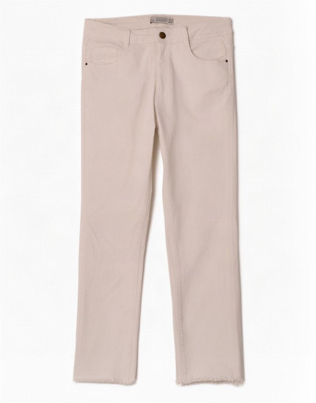 Zara Damen Trafaluc verkürzte Jeans EU 40 Medium W30 L23 Weiß