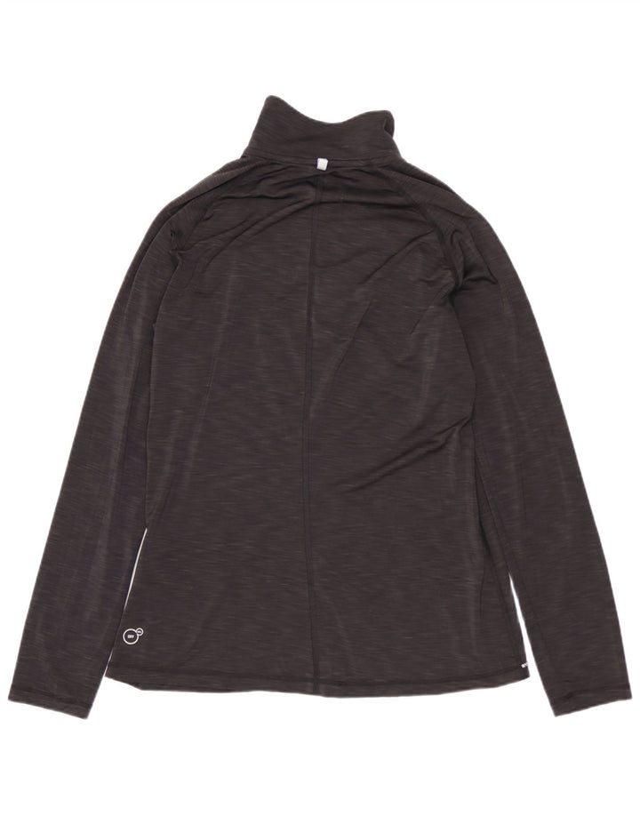 Puma Damen-Pullover-Trainingsanzugoberteil mit Reißverschluss, UK 12, Mittelgrau, Polyester