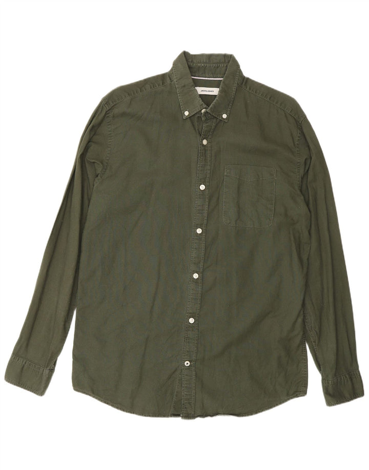 Jack & Jones Herren-Hemd, groß, grüne Baumwolle