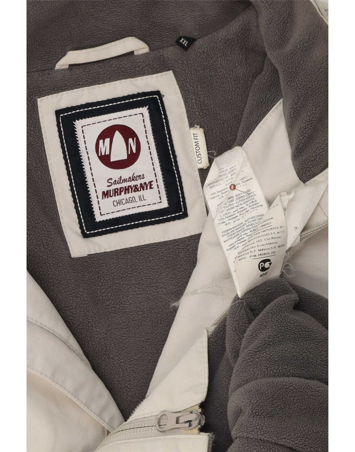 Murphy & Nye Herren Bomberjacke mit individueller Passform, UK 44 2XL, Weiß, Farbblock