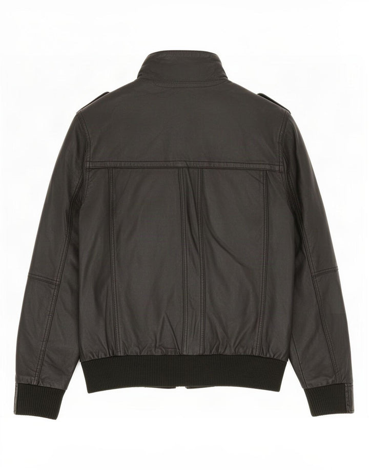 Bench Herren Militärlederjacke UK 38 Medium Schwarz