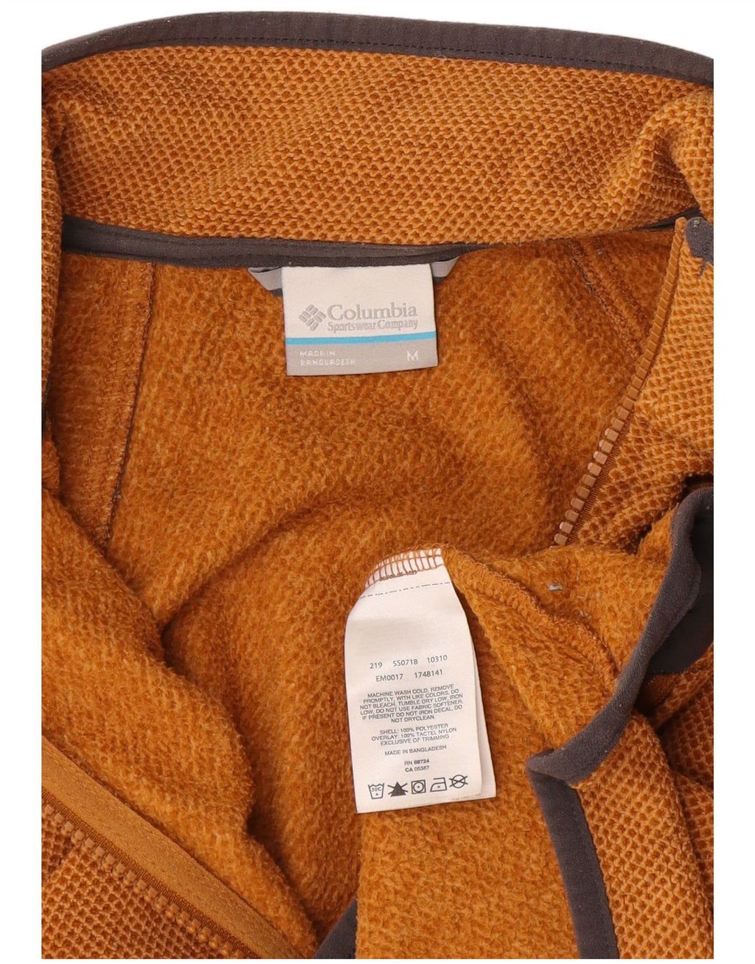 Columbia Herren-Fleecejacke aus mittelorangefarbenem Colourblock-Polyester