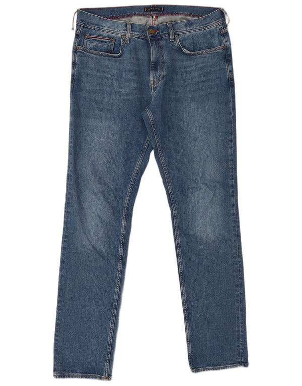 Tommy Hilfiger Herren Denton Straight Jeans W36 L34 Blaue Baumwolle