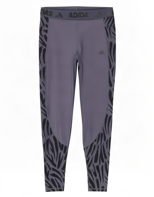 Adidas Damen Tech Fit Graphic Leggings UK 20/22 XL Marineblauer Tierdruck