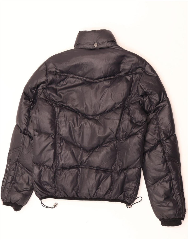 Diesel Damen Wattierte Jacke mit Kapuze UK 16 Large Schwarz