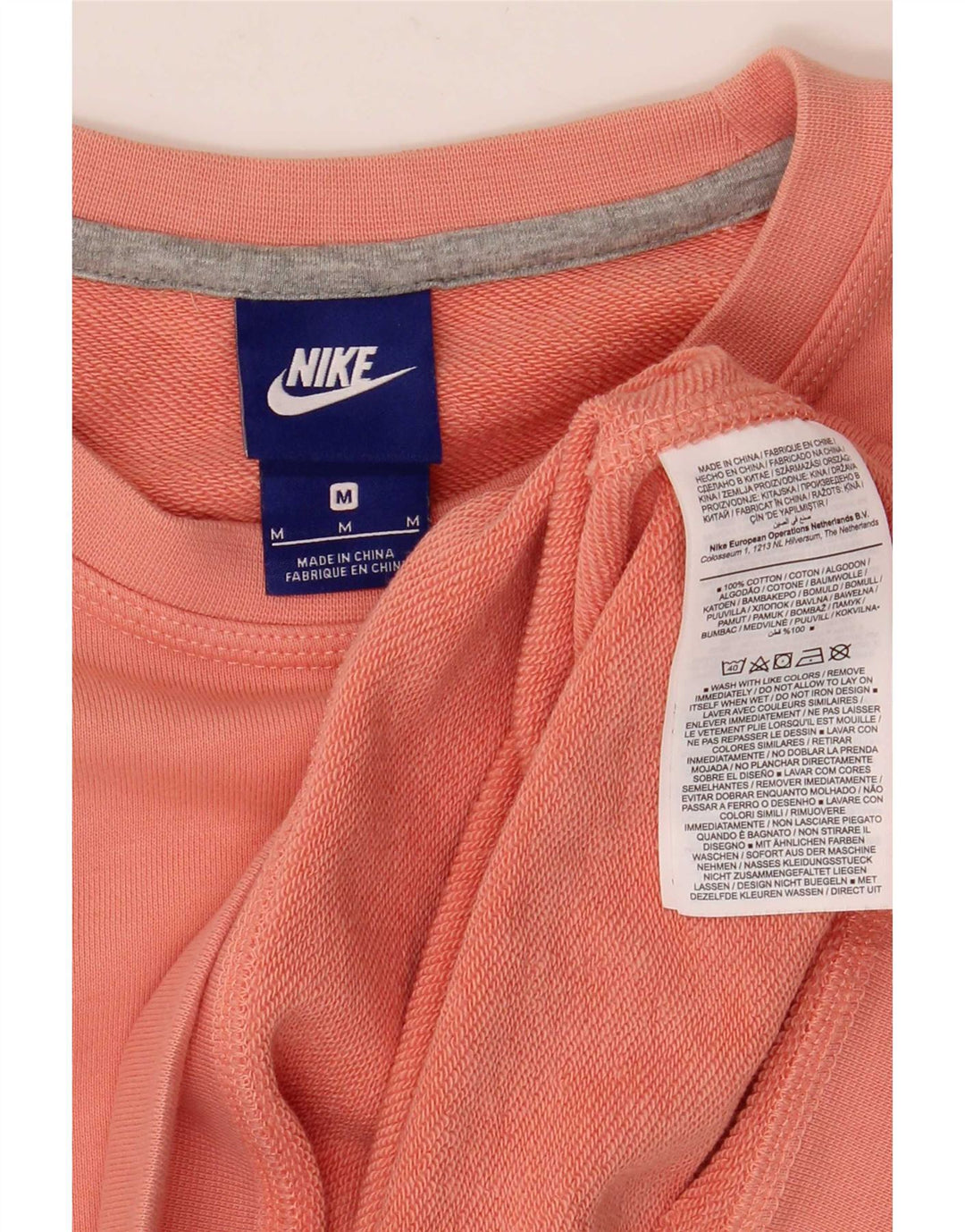Nike Herren-Sweatshirt-Pullover aus mittelrosa Baumwolle