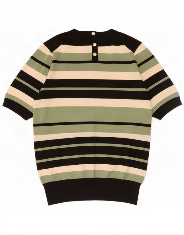 Zara Damen-Pullover mit U-Boot-Ausschnitt, Gr. 44, groß, mehrfarbig gestreift