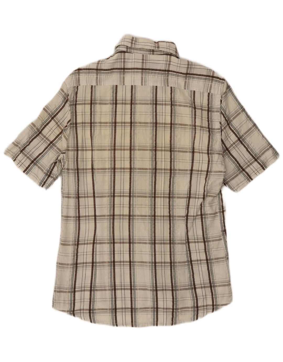 Kappa Herren Kurzarmhemd Medium Off White Check Baumwolle