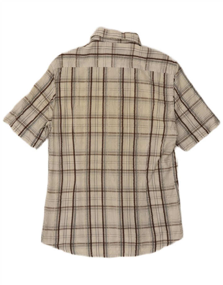 Kappa Herren Kurzarmhemd Medium Off White Check Baumwolle