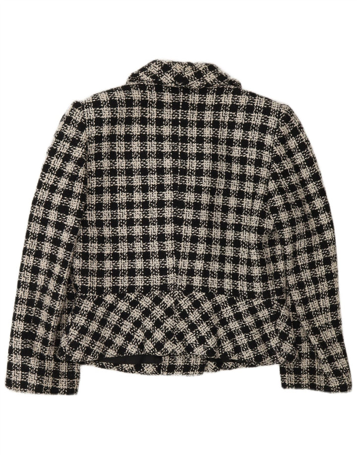 Vintage Damen Zweireihige Blazerjacke UK 12 Medium Black Check