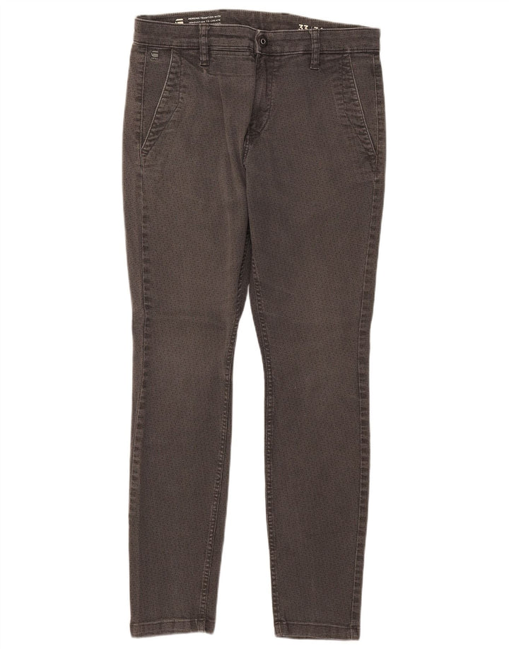 G-Star Herren Slim Jeans W33 L30 Graue geometrische Baumwolle