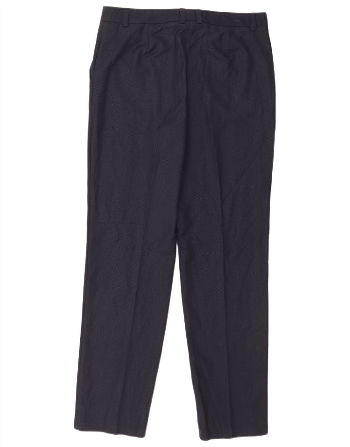 Marks & Spencer Damen Anzughose UK 12 M W32 L32 Marineblau kariert