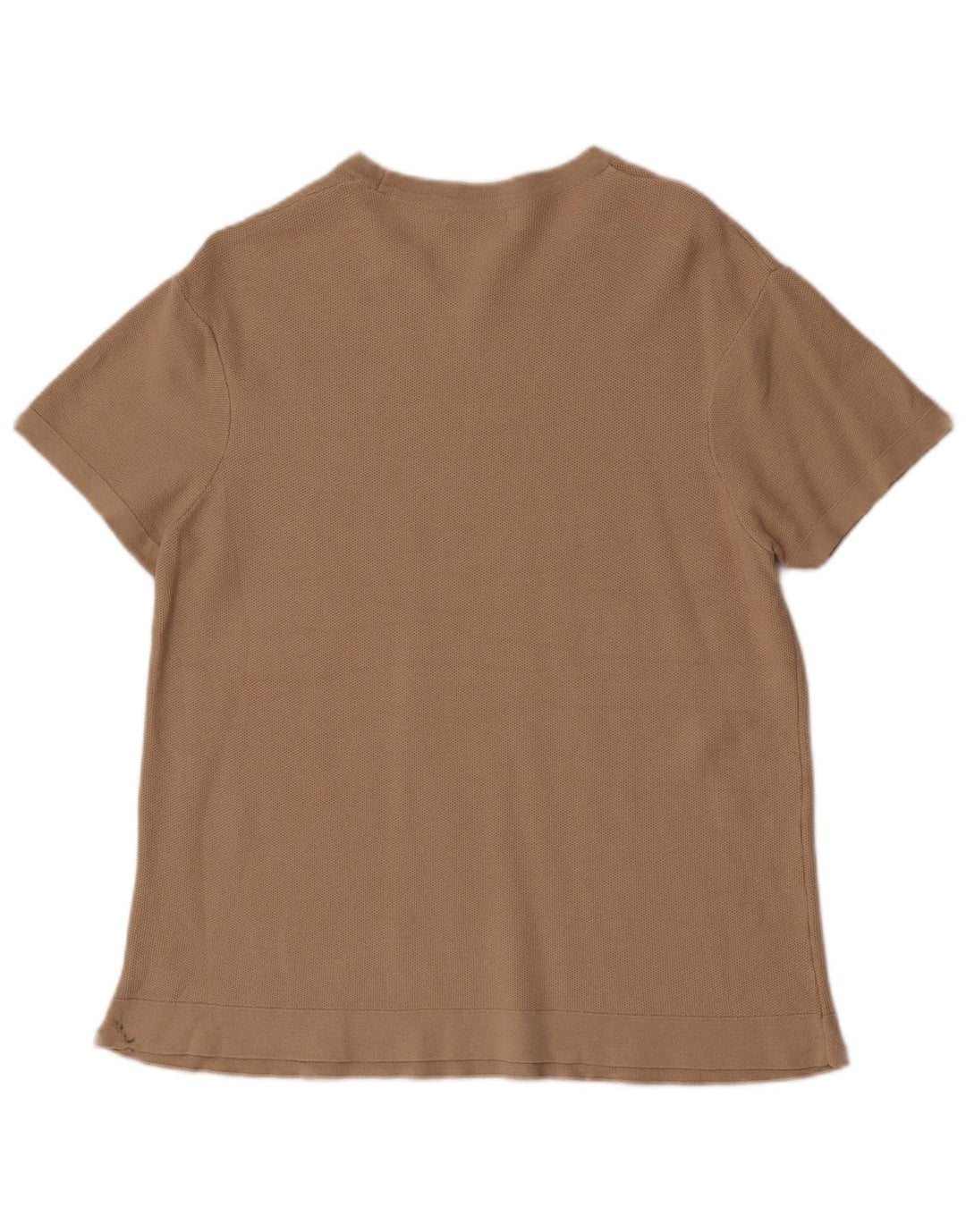 Zara Herren Kurzarm-T-Shirt-Oberteil aus mittelbrauner Baumwolle