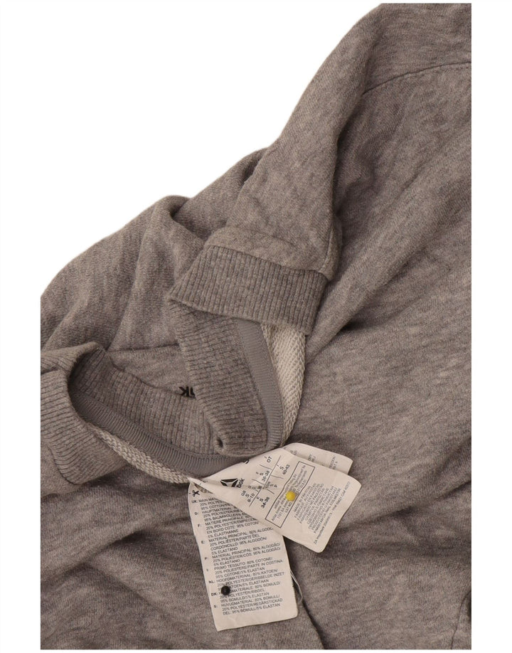 Reebok Damen Übergroßer Sweatshirt-Pullover UK 8/10 Small Graue Baumwolle