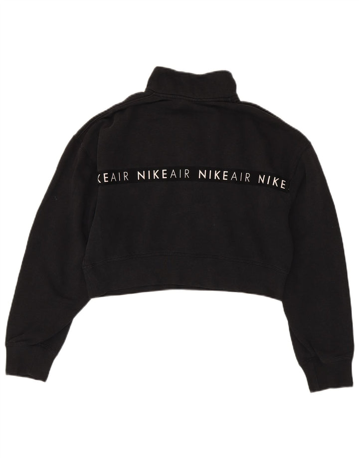 Nike Damen-Sweatshirt mit übergroßem Grafik-Crop-Sweatshirt, Gr. 10, Größe S, Schwarz