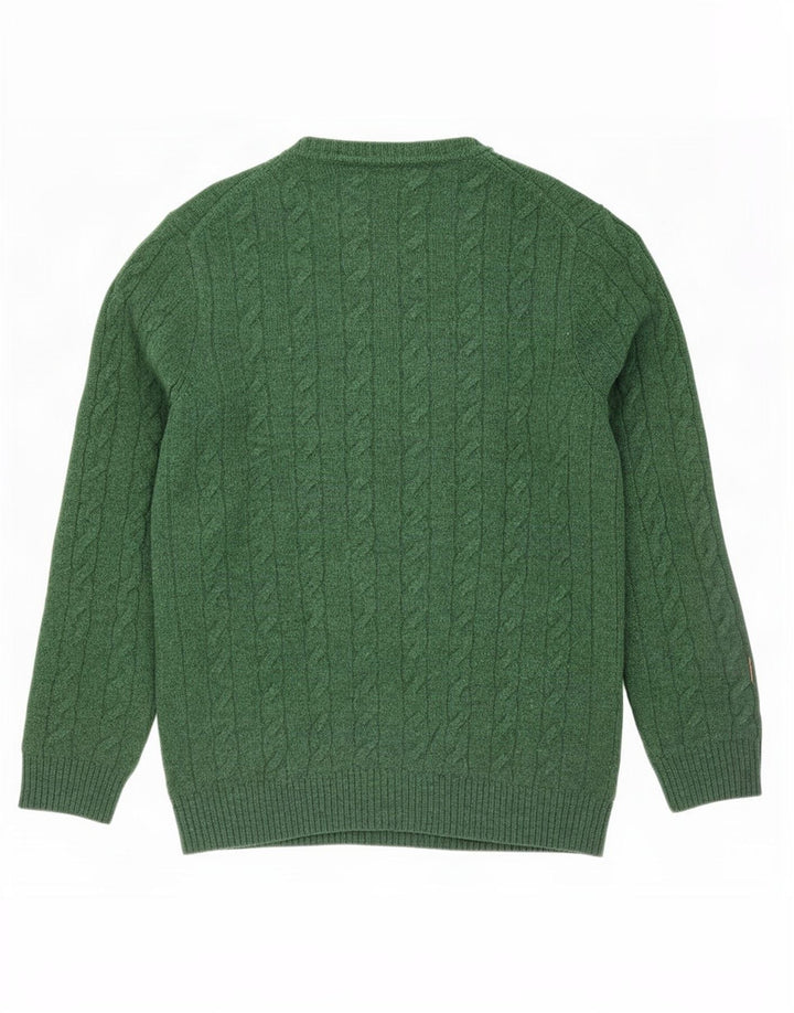 Gant Herren-Pullover mit U-Boot-Ausschnitt, groß, grüne Lammwolle