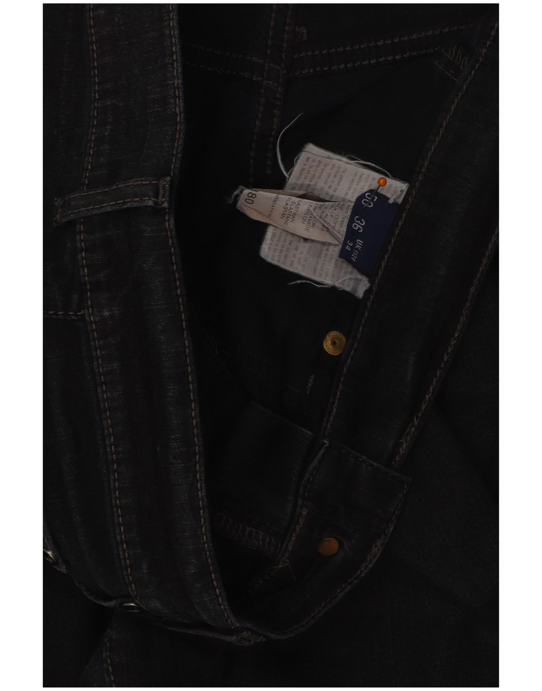 TRUSSARDI Herren Straight Jeans W34 L32 Marineblaue Baumwolle