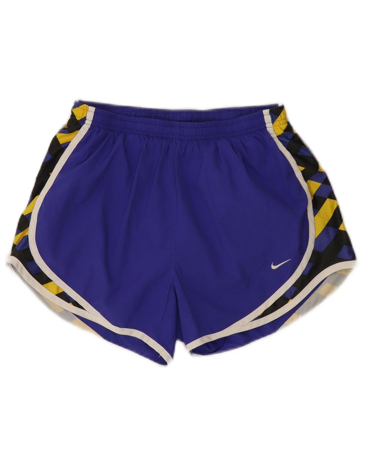 Nike Damen Sportshorts UK 8/10 Small Lila Geometrisch Polyester