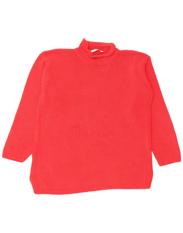 Marks & Spencer Damen-Pullover mit Rollkragen, UK 12, mittelrot, Baumwolle