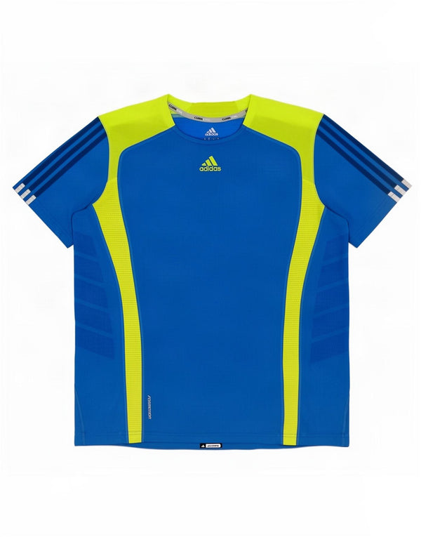 Adidas Mens Climacool T-Shirt Top Medium Blue Colourblock