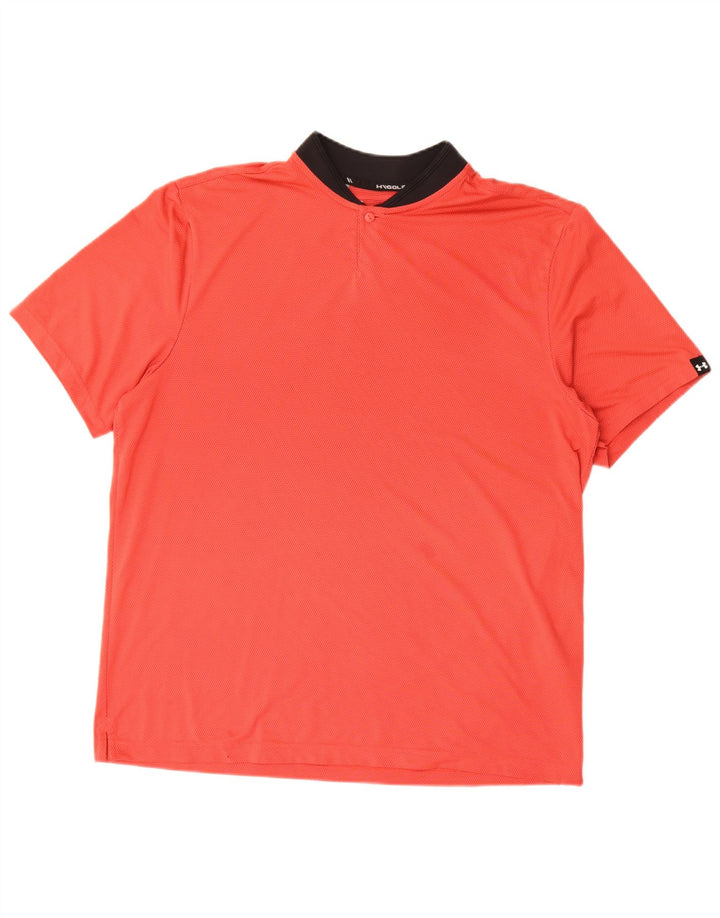 Under Armour Herren-Poloshirt, großes rotes Colourblock-Polyester