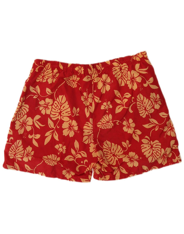 Gant Herren-Badeshorts aus mittelrotem Nylon mit Blumenmuster