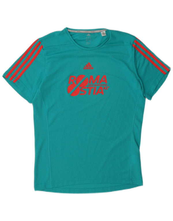Adidas Herren Climalite Graphic T-Shirt Top Small Türkis Polyester