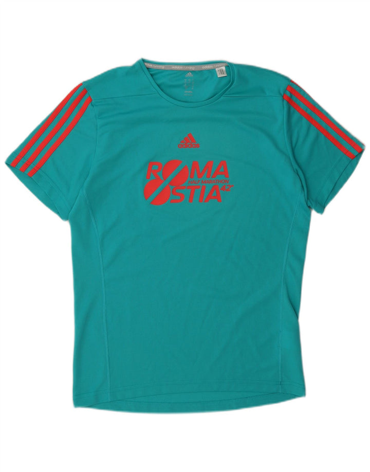 Adidas Herren Climalite Graphic T-Shirt Top Small Türkis Polyester