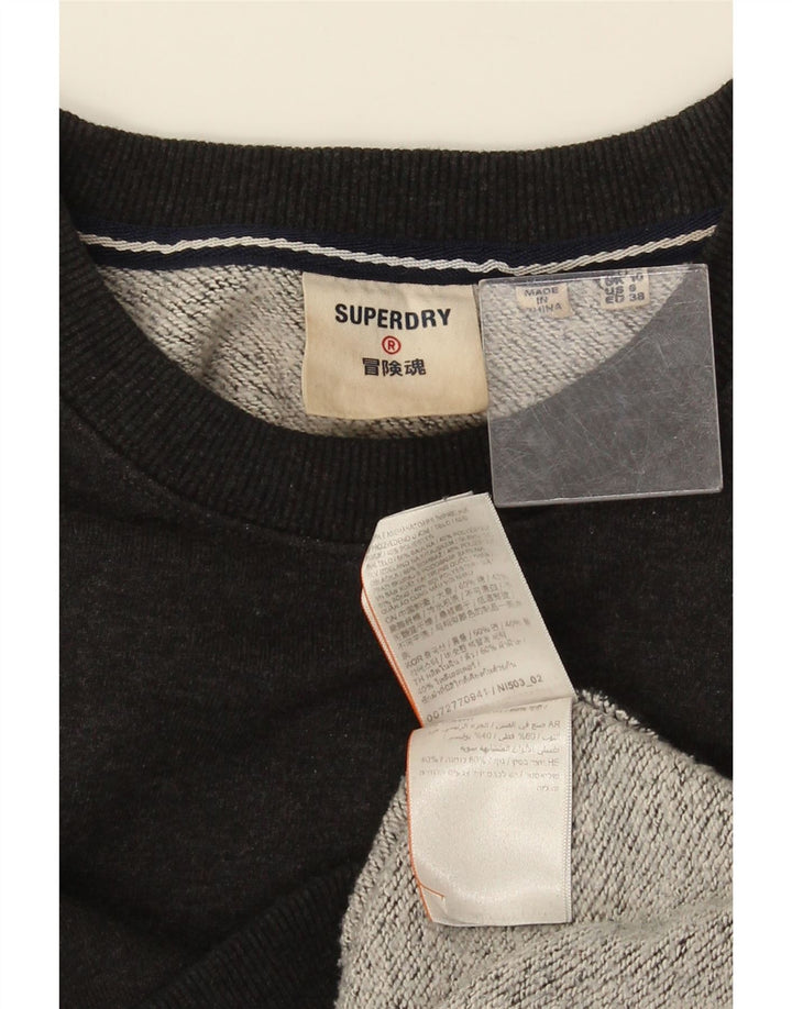 Superdry Damen-Sweatshirt-Pullover in Übergröße, Gr. 10, Größe S, Schwarz, Baumwolle
