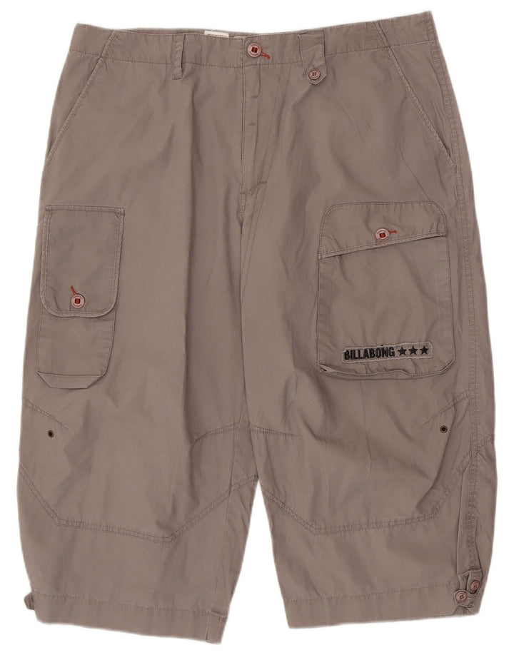 BILLABONG Herren Cargo-Bermudashorts W34 Große graue Baumwolle