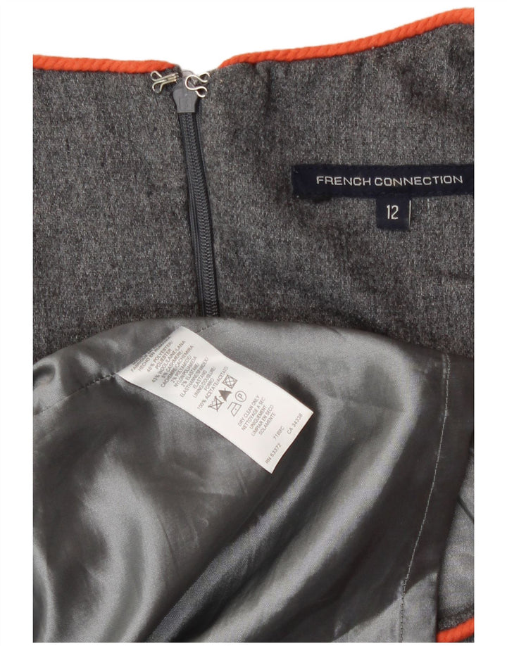 French Connection Damen Etuikleid UK 12 Mittelgraues Polyester