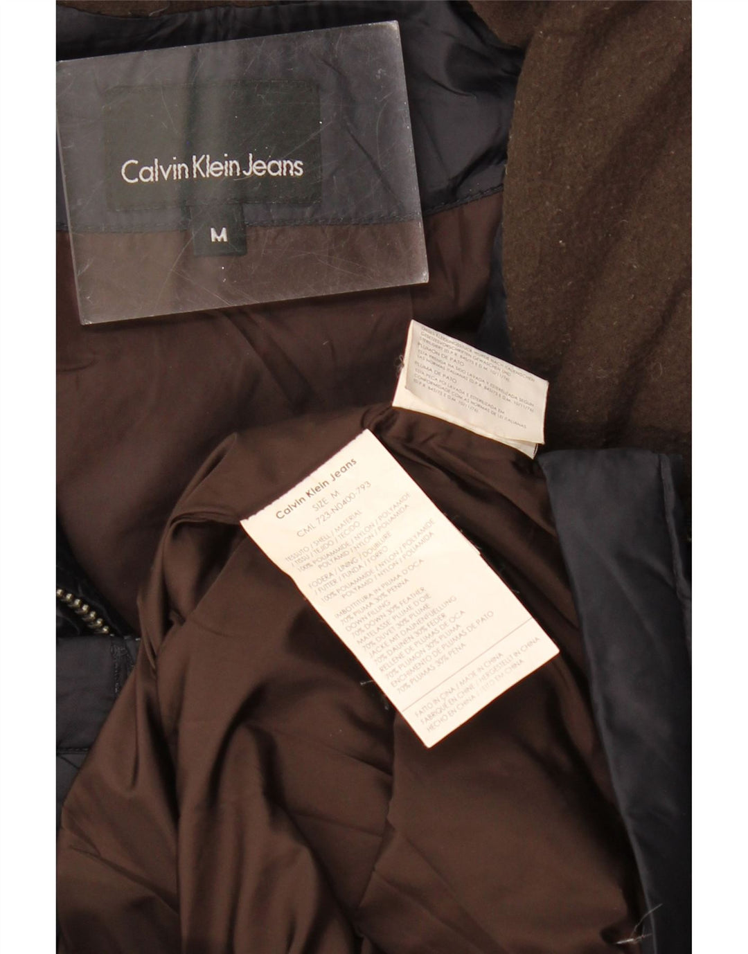 CALVIN KLEIN JEANS Herren Wattierte Weste UK 38 Mittel Marineblau Polyamid