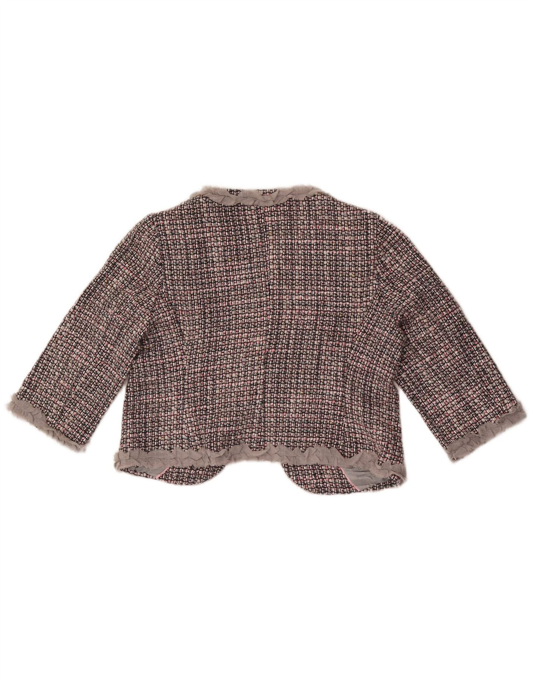 Marks & Spencer Damen Bolerojacke mit 3/4-Ärmeln, UK 14, Mittelgrau kariert