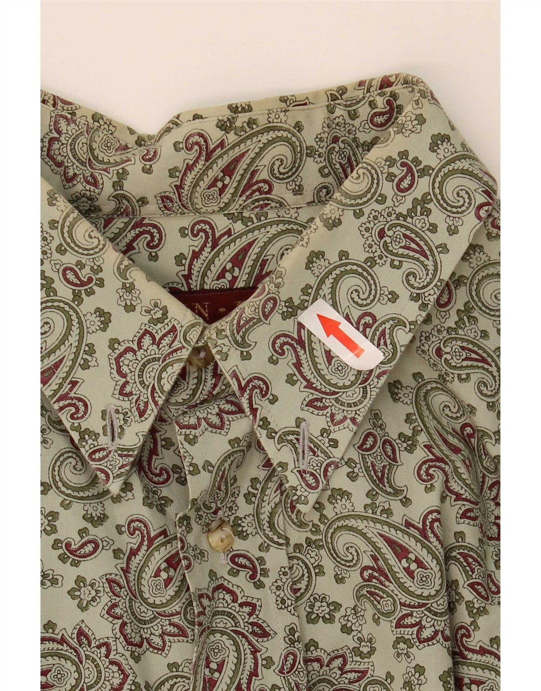Vintage Herrenhemd XL Grün Paisley Baumwolle