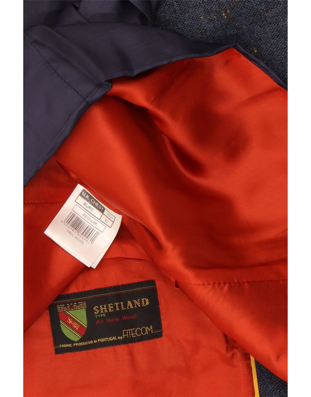 Shetland Herrenweste IT 52 XL Marineblaue Wolle