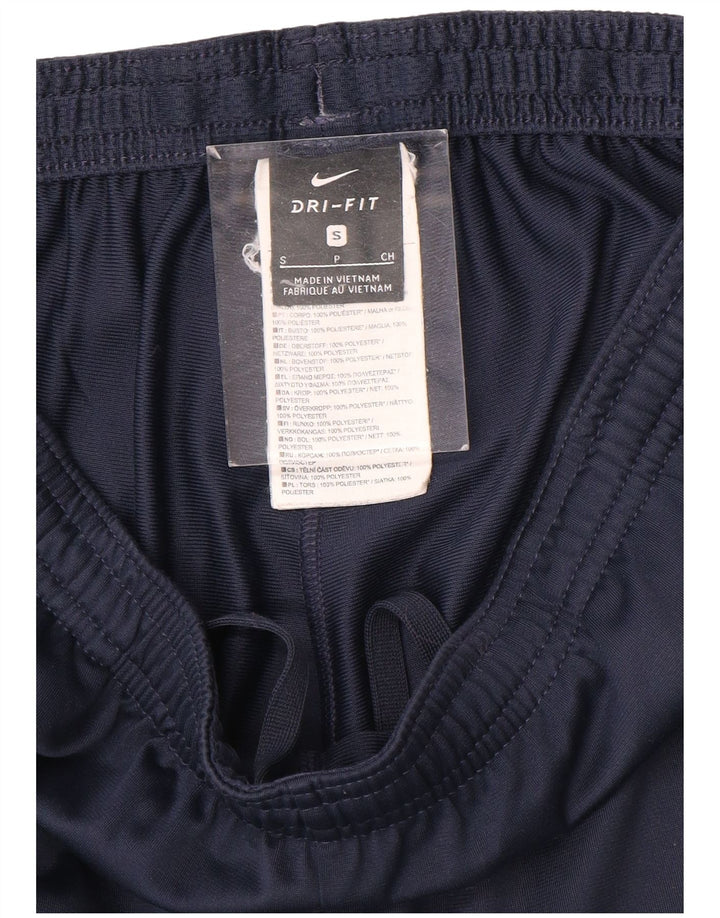 Nike Herren Dri Fit Trainingshose, Größe S, marineblaues Farbblock-Polyester