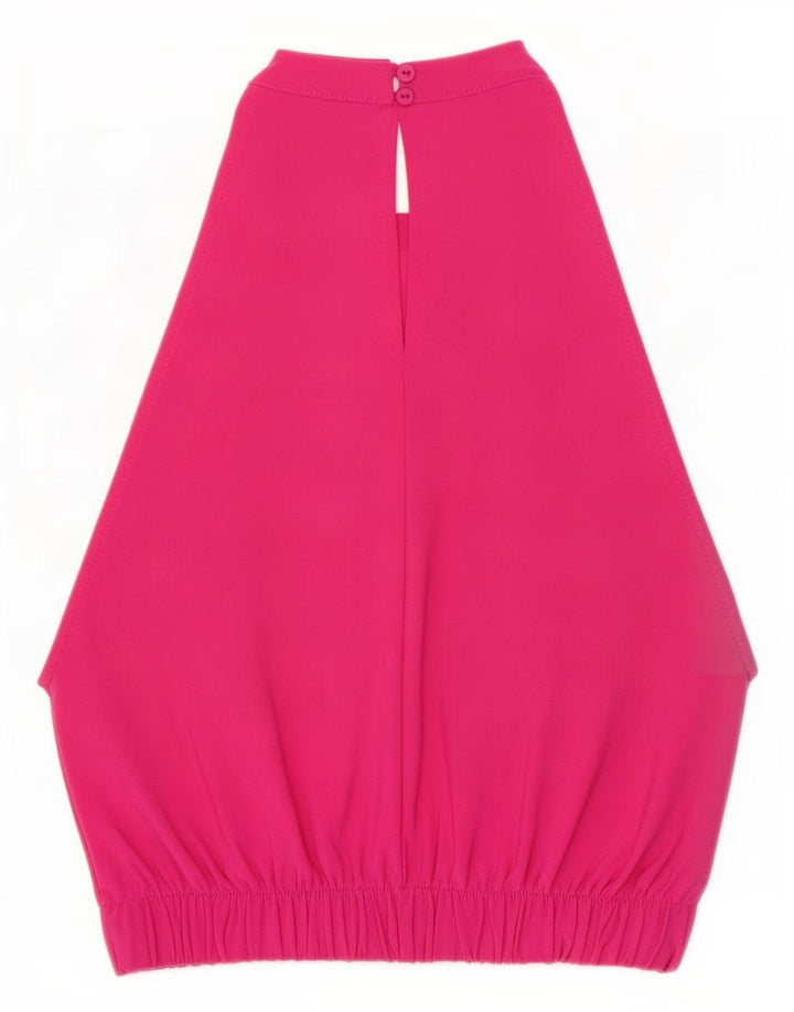 Zara Damen Crop Neckholder Top UK 8 Small Rosa Polyester