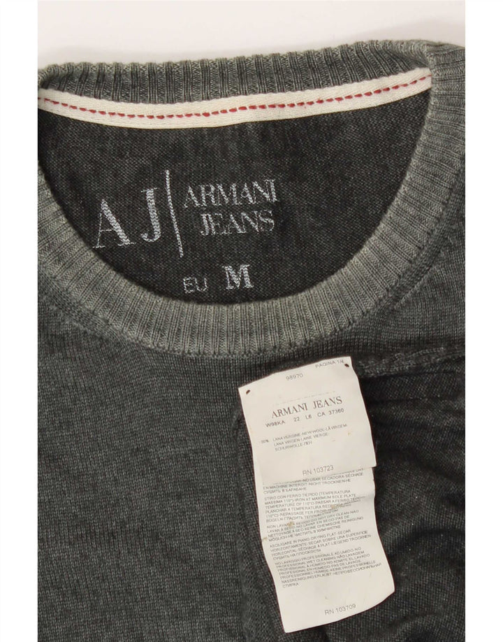 Armani Herren-Pullover mit Rundhalsausschnitt, mittelgrüne Schurwolle
