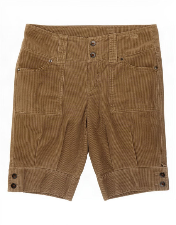 Benetton Damen Cordshorts IT 40 Medium W30 Braune Baumwolle