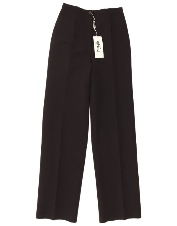 VINTAGE Damen Anzughose mit hoher Taille IT 44 Medium W26 L35 Schwarz