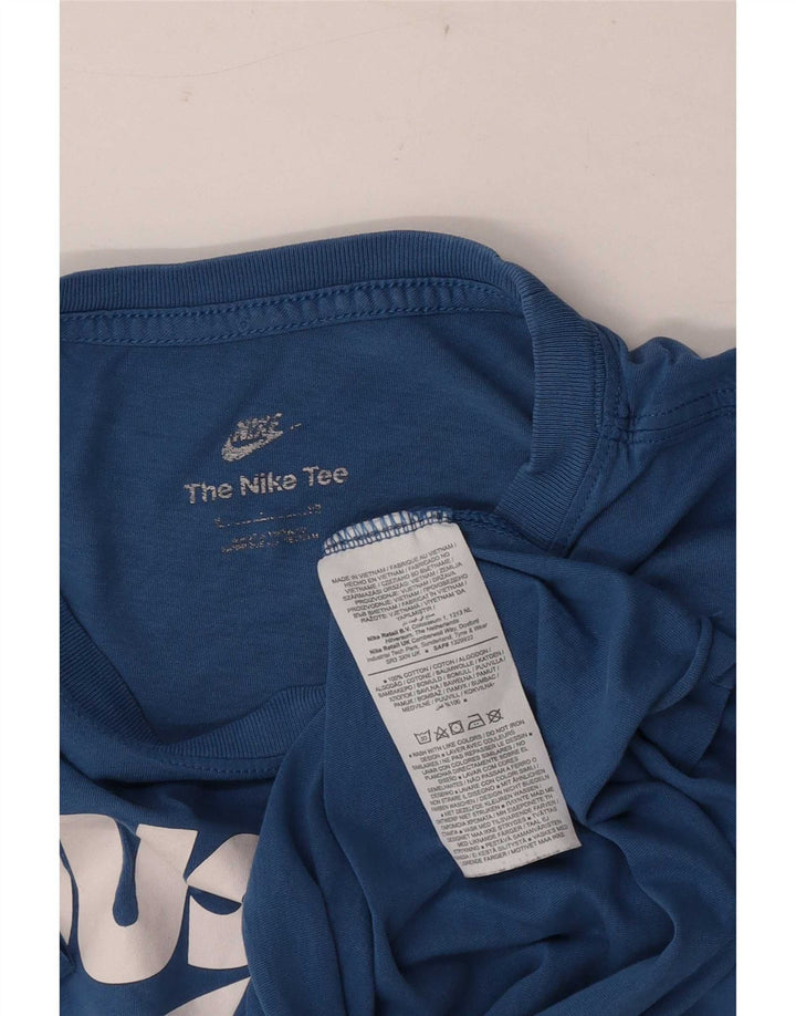 Nike Herren-T-Shirt mit Grafik, mittelblaue Baumwolle