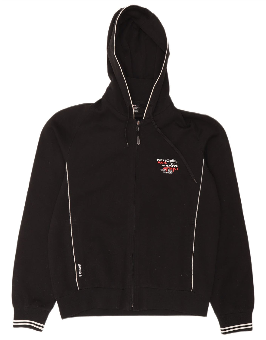 Brugi Herren-Kapuzenpullover mit Reißverschluss, Mittelschwarz, Polyester