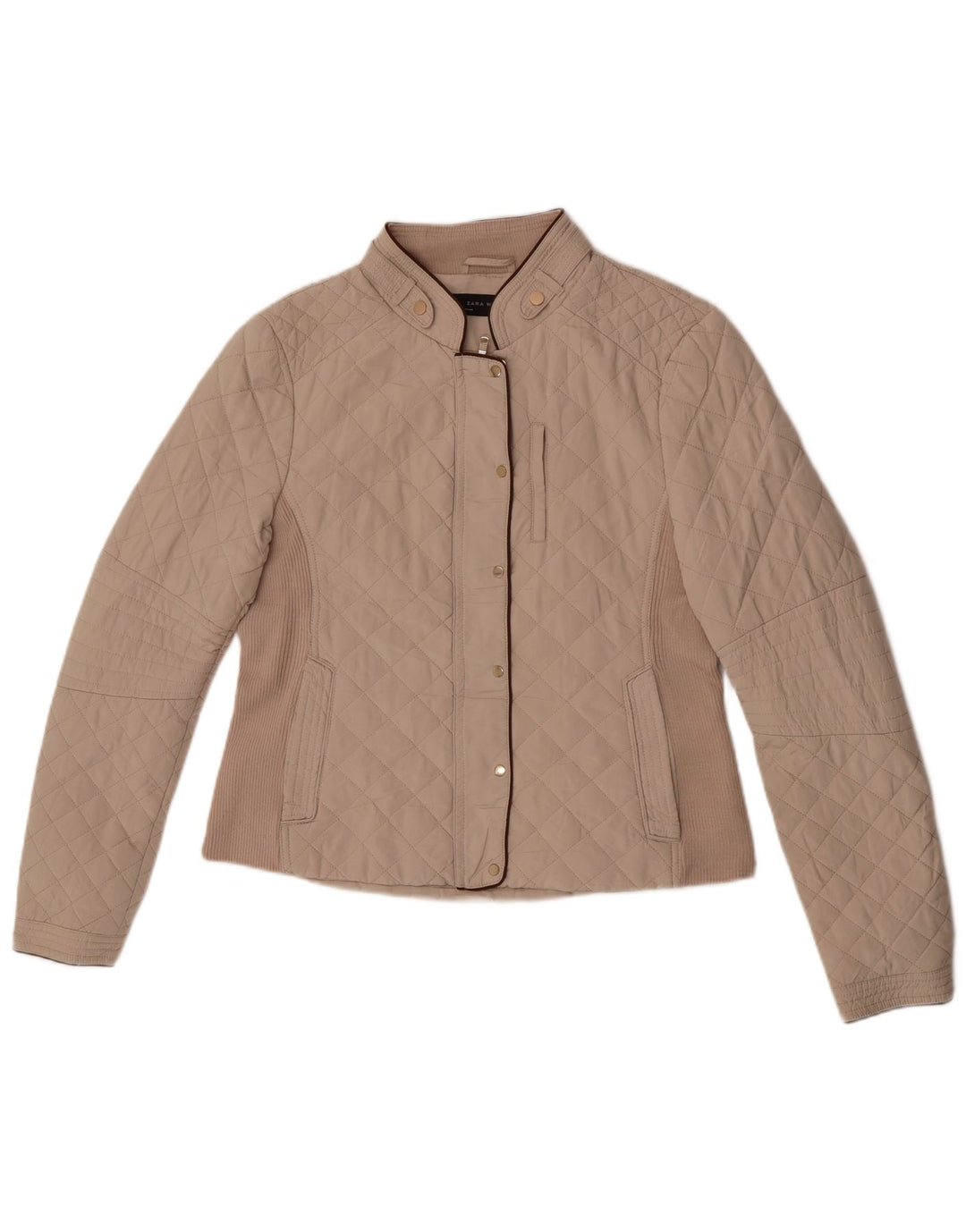 Zara Damen Steppjacke UK 14 Large Beige Polyester