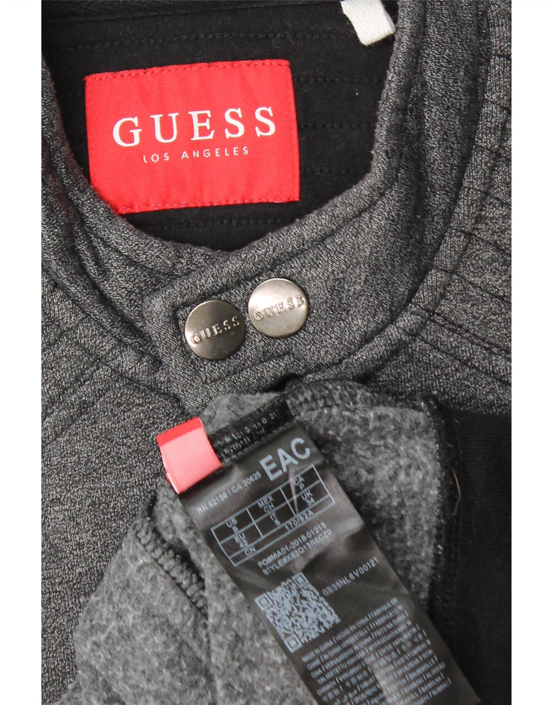 Guess Herren Bomberjacke UK 34 XS Graue Colourblock-Baumwolle