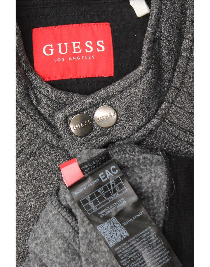 Guess Herren Bomberjacke UK 34 XS Graue Colourblock-Baumwolle