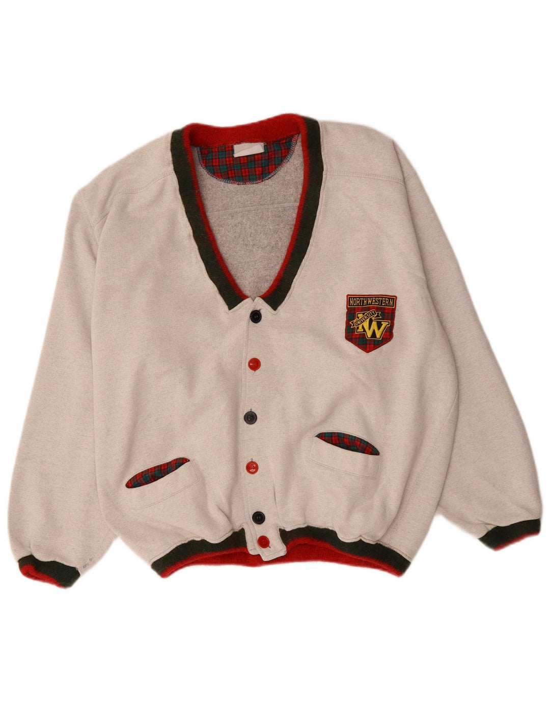 North Western Herren-Cardigan mit Grafik, XL, Grau