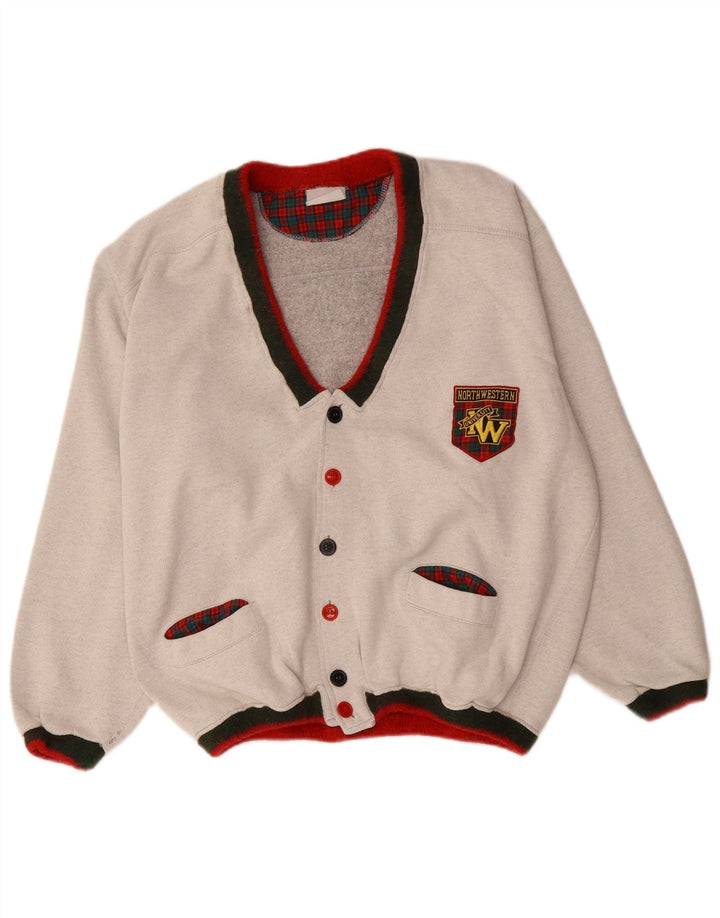 North Western Herren-Cardigan mit Grafik, XL, Grau